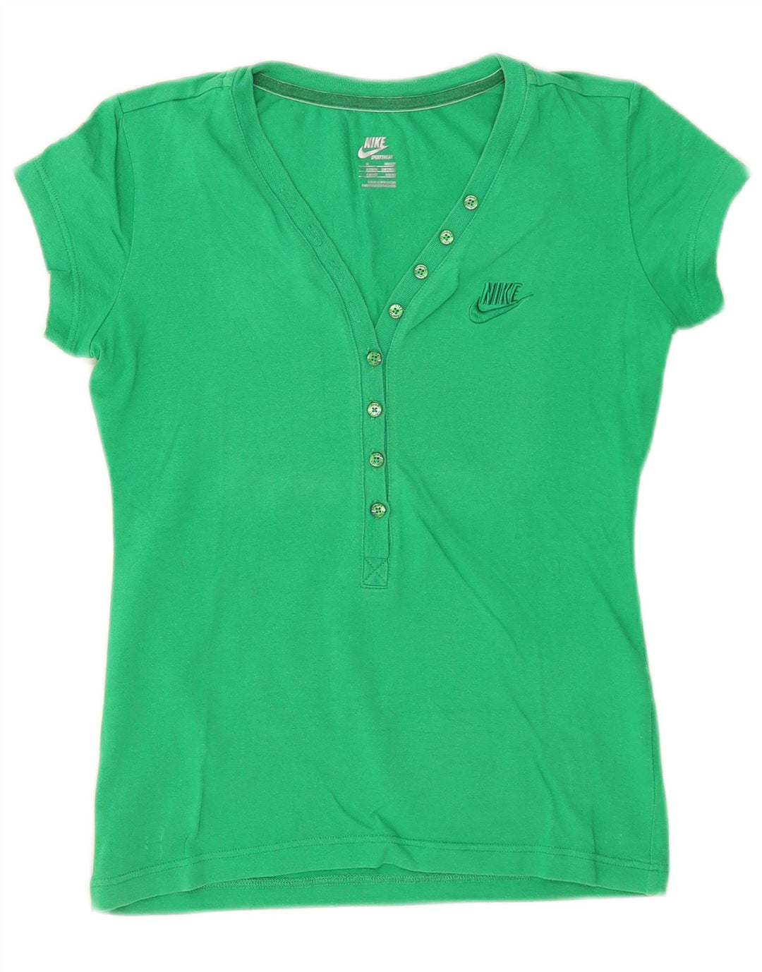 Nike Womens T-Shirt Top UK 12 Medium Green