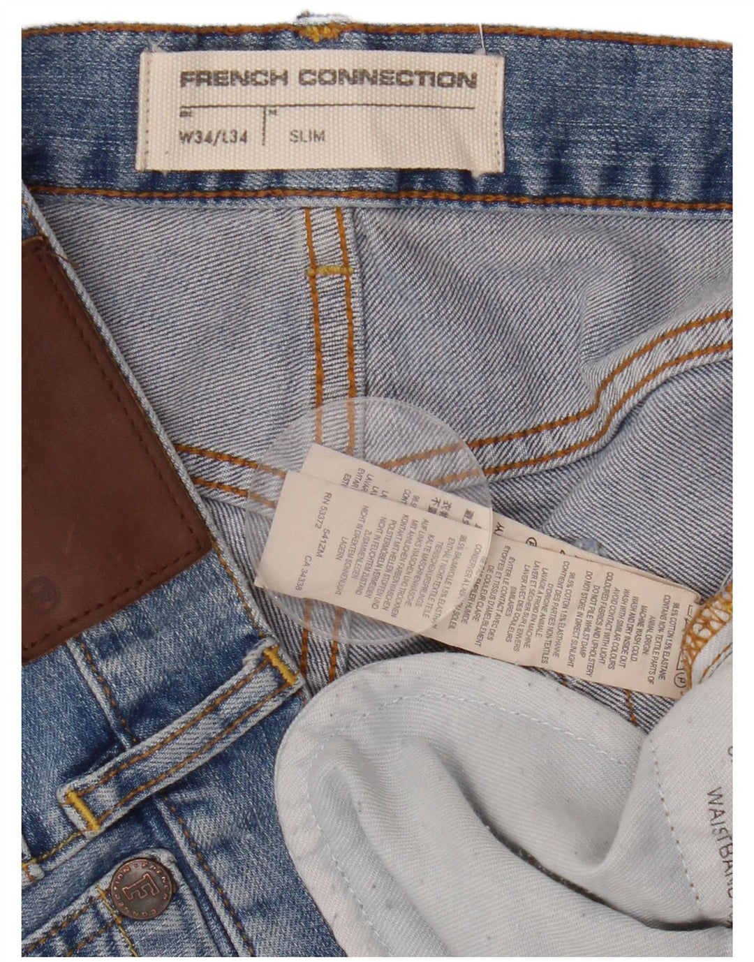 FRENCH CONNECTION Mens Slim Jeans  W34 L34 Blue Cotton