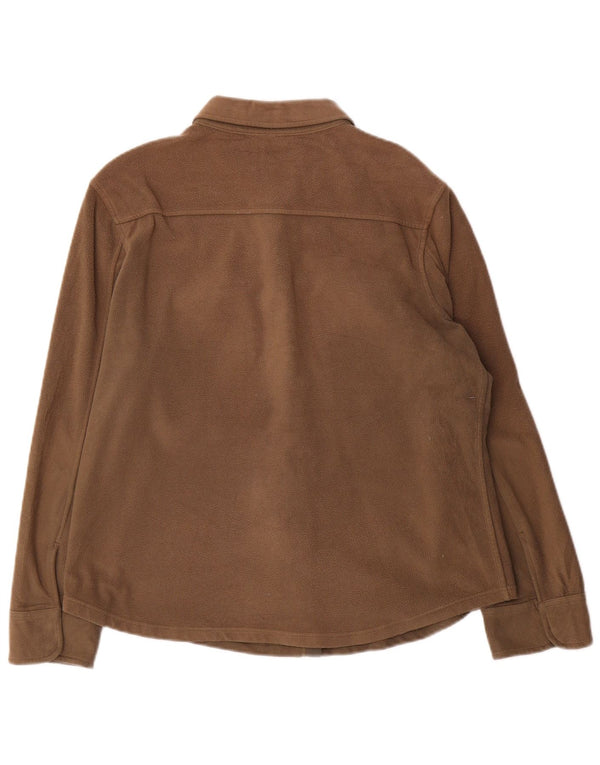 Marks & Spencer Damen Fleece-Hemd UK 14 Large Beige Polyester