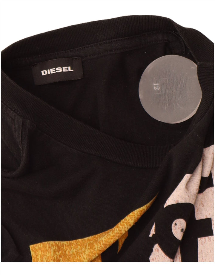 DIESEL Boys Graphic T-Shirt Top 11-12 Years Black