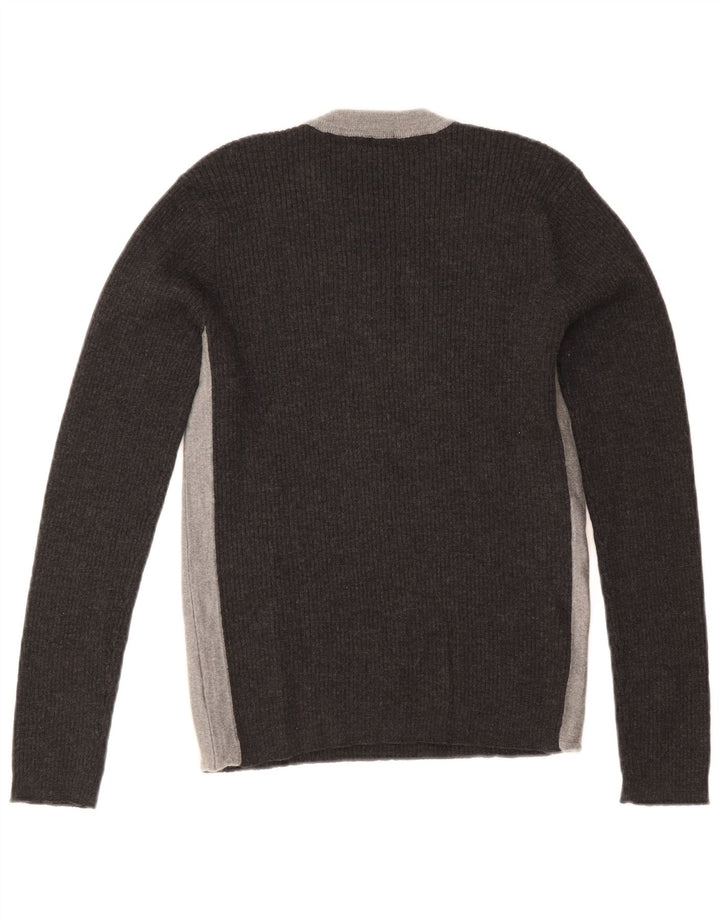 Paul Smith Womens Crew Neck Jumper Sweater UK 12 Medium Grey Colourblock