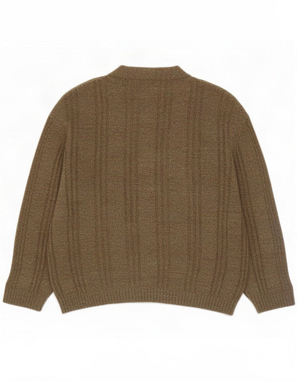 Wellington Mens Four Seasons Cardigan Sweater Medium Green Flecked