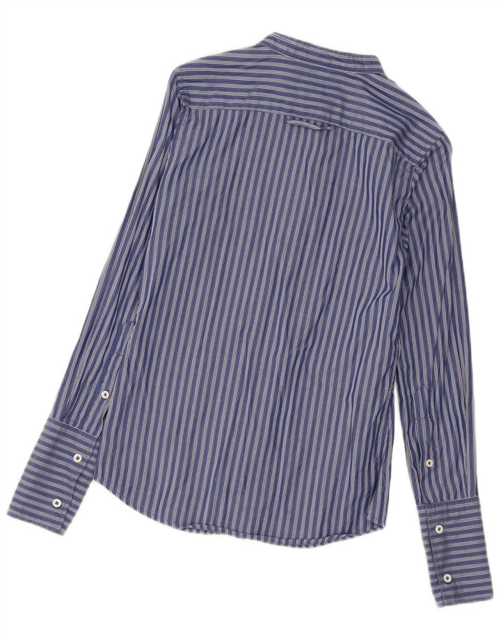 Benetton Womens Shirt UK 10 Small Navy Blue Striped