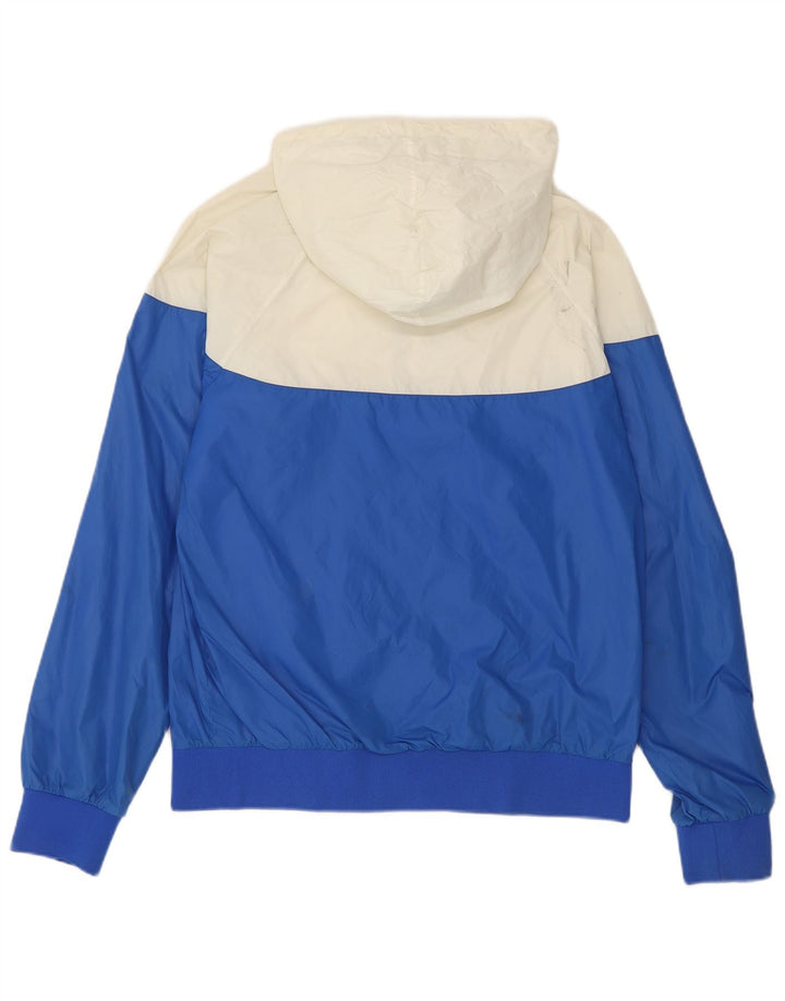 Carhartt Regnjakke med hætte til kvinder UK 14 Medium Blue Colourblock Nylon