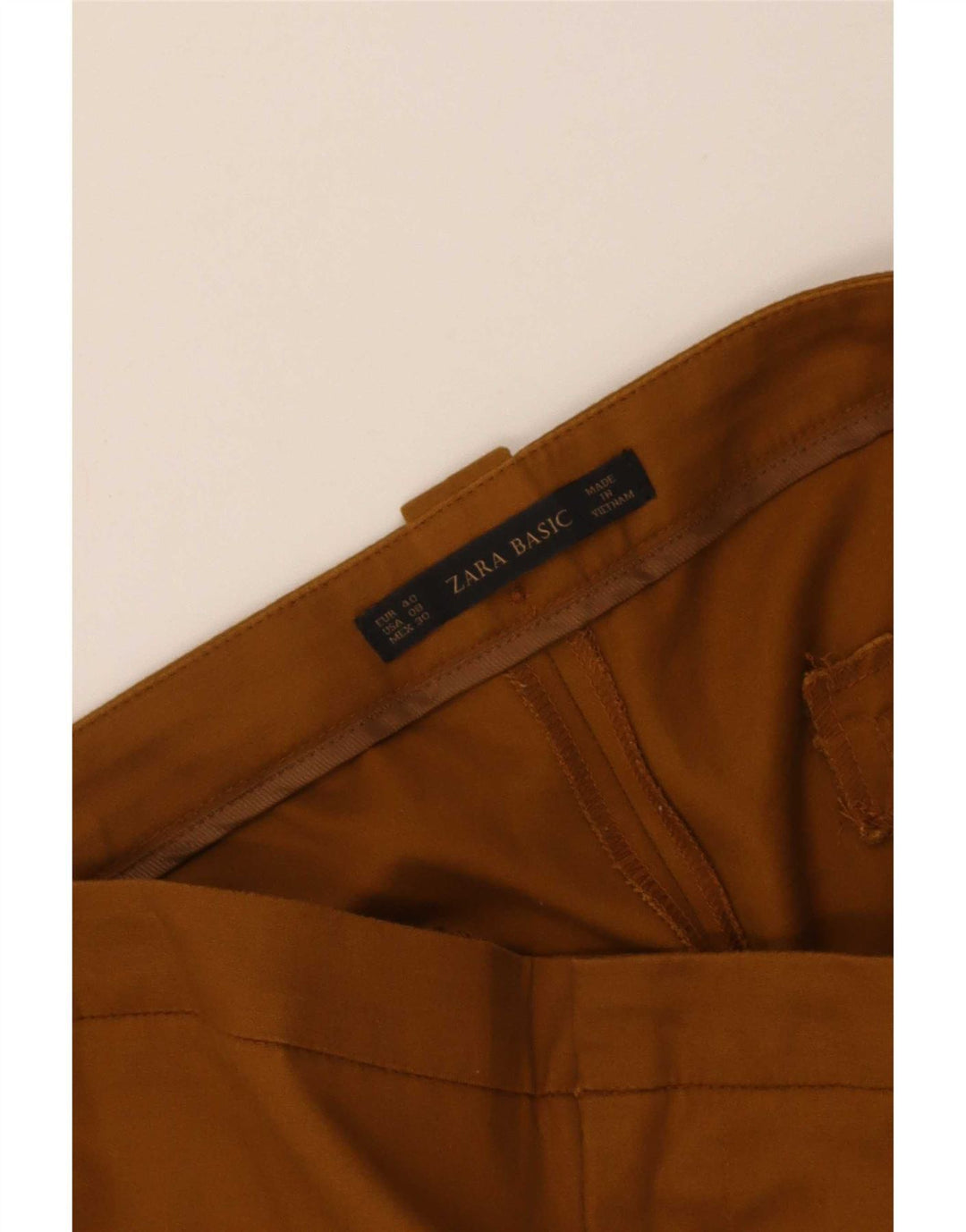 Zara Womens Slim Chino Trousers EU 40 Medium W30 L28 Brown