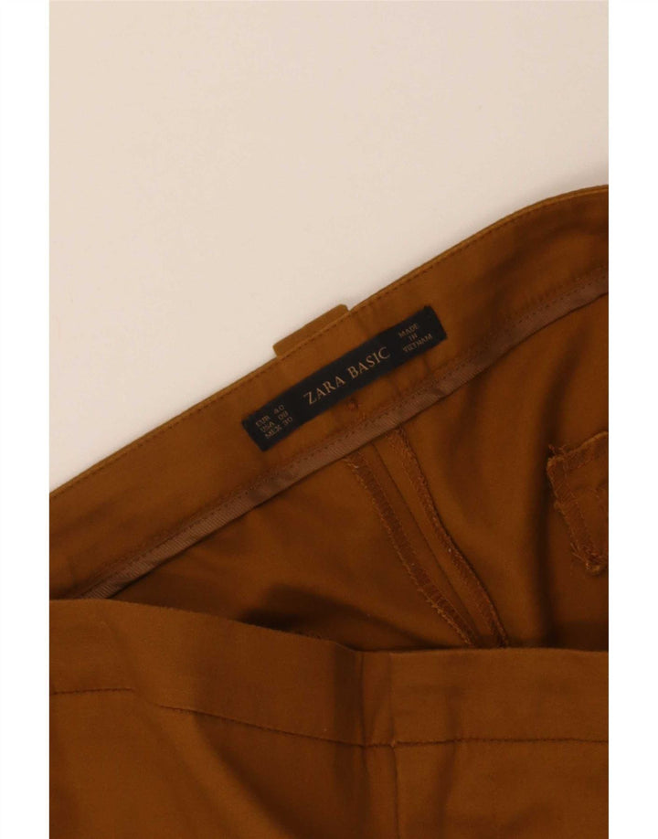 Zara Womens Slim Chino Trousers EU 40 Medium W30 L28 Brown