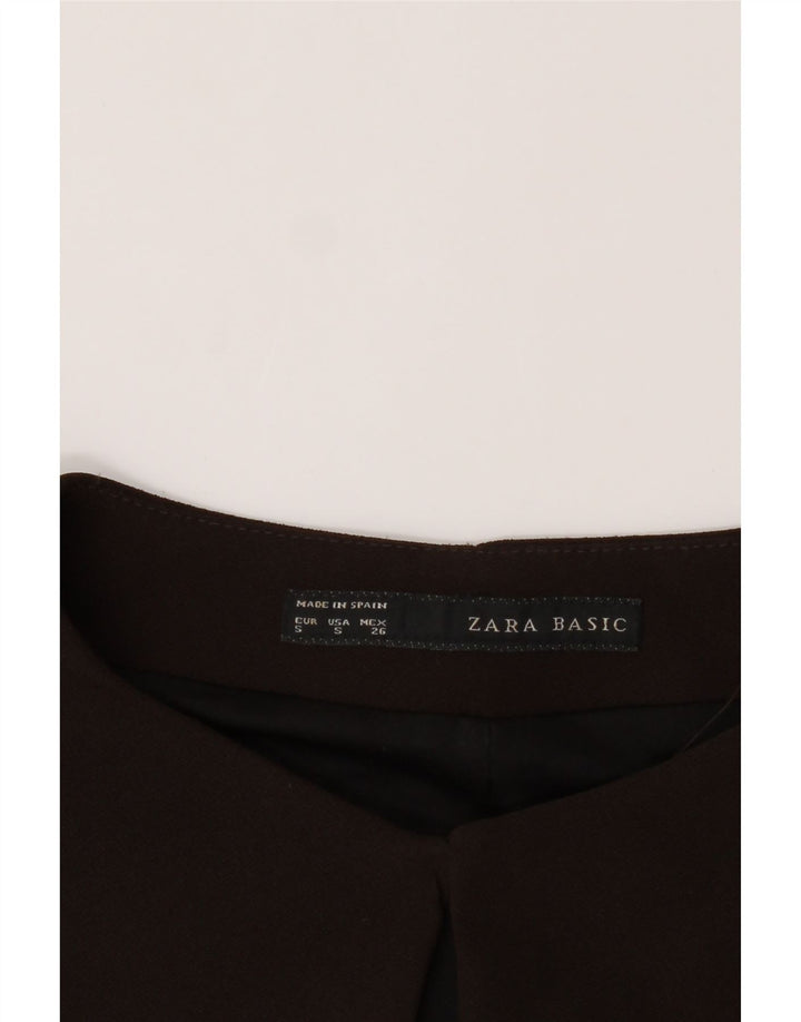 ZARA Womens Long Sleeve A-Line Dress UK 10 Small Brown Polyester Vintage Zara and Second-Hand Zara from Messina Hembry 