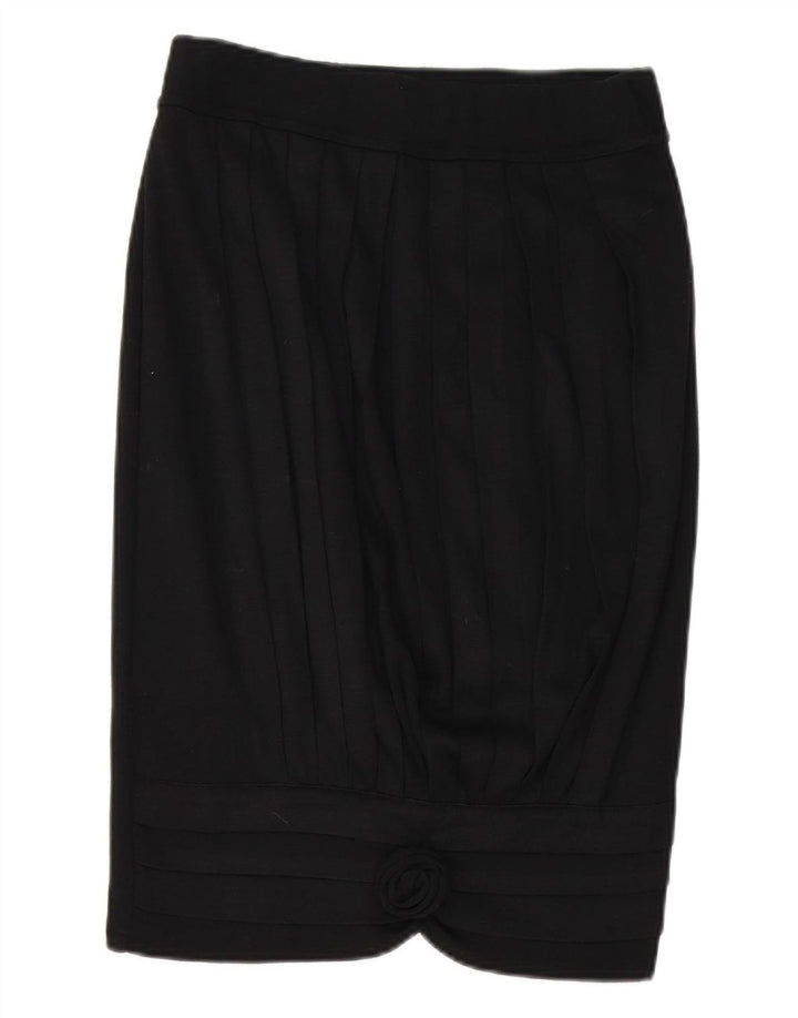 VINTAGE Womens Pencil Skirt W28 Medium  Black Acrylic