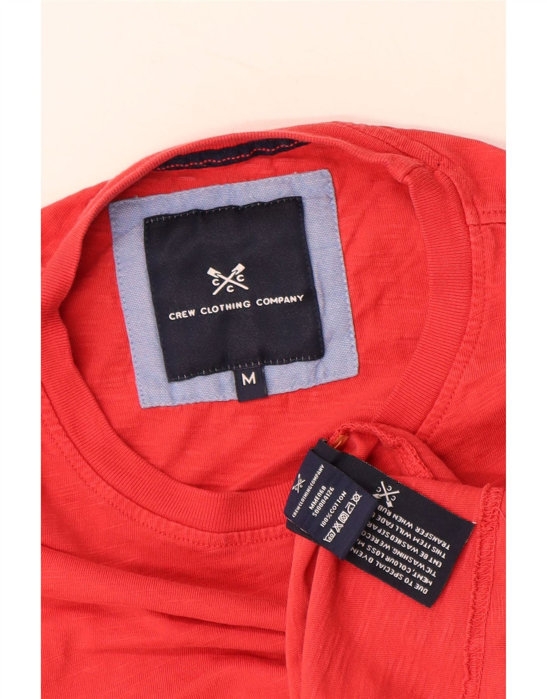 CREW CLOTHING T-shirt da uomo Top rosso medio in cotone