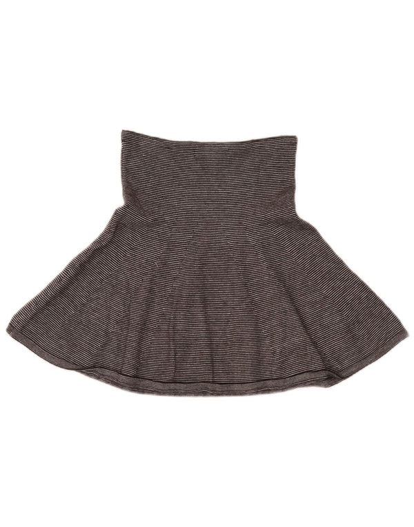 Zara Dame Mini-nederdel Small W26 Grå Nålestribet Viscose
