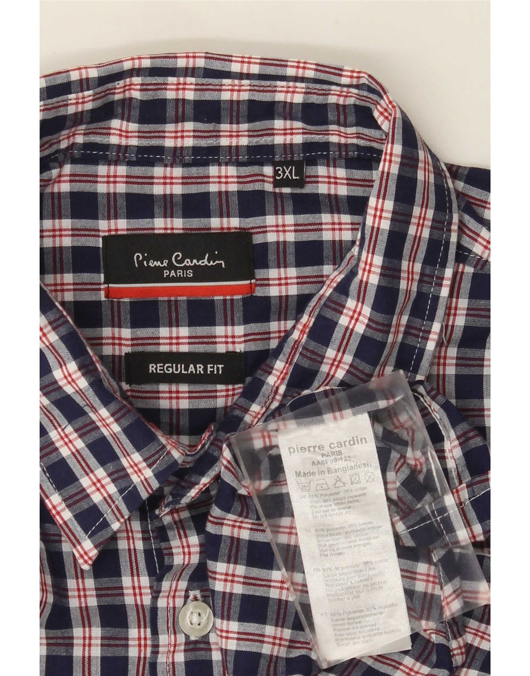 Pierre Cardin Ανδρικό πουκάμισο κανονικής εφαρμογής 3XL Navy Blue Polyester