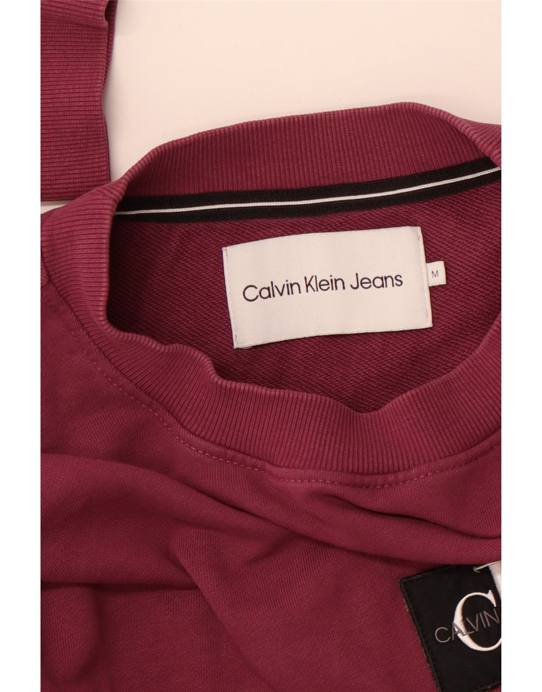 CALVIN KLEIN JEANS Mens Graphic Sweatshirt Jumper Medium Purple