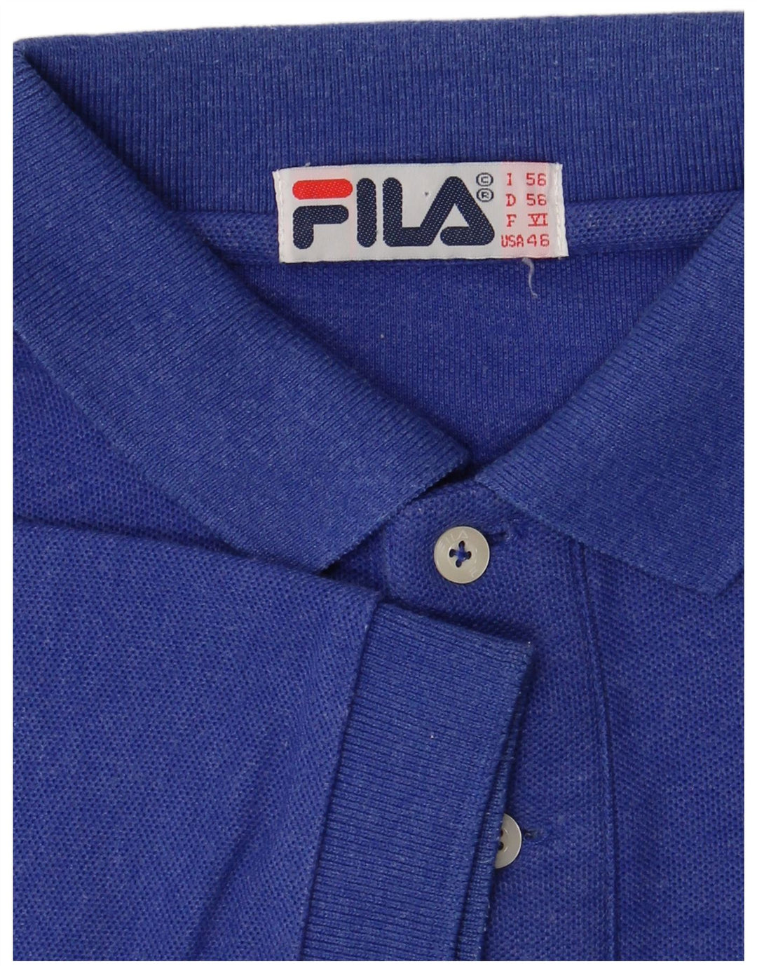 Fila Mens Polo Shirt IT 56 2XL Blue