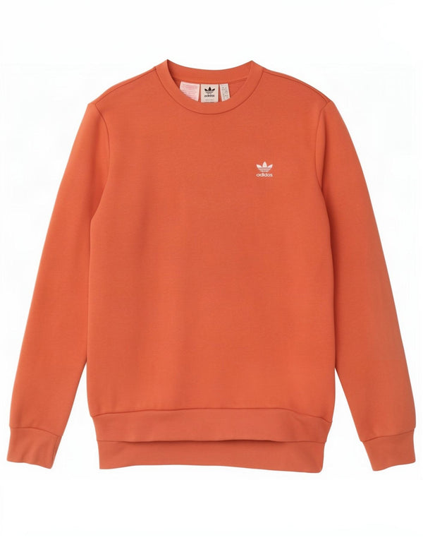 Adidas Boys Sweatshirt Jumper 15-16 Years Orange Cotton