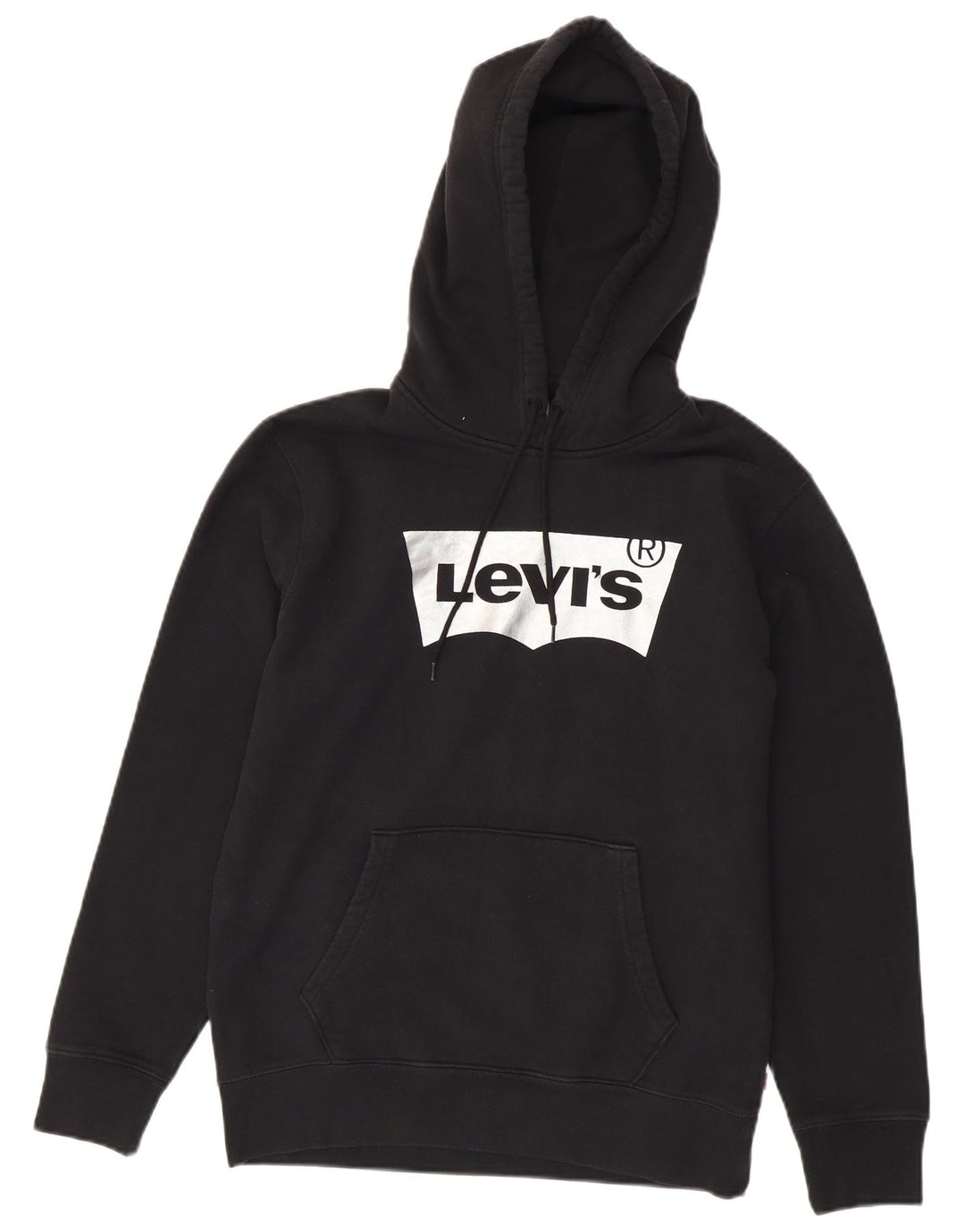LEVI'S Mens Standard Graphic Hoodie Jumper Small Black Cotton