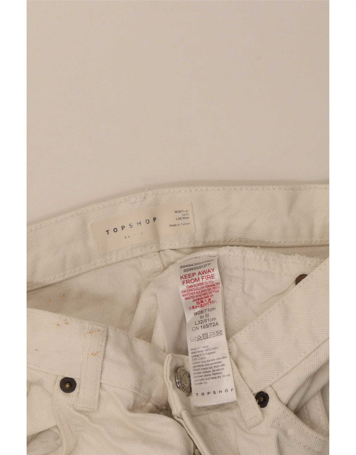 Topshop Womens Denim Shorts W28 Medium White Polyester