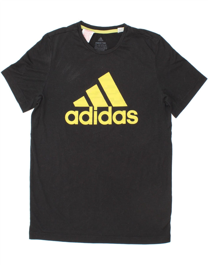 ADIDAS Boys Graphic T-Shirt Top 13-14 Years Black Polyester Vintage Adidas and Second-Hand Adidas from Messina Hembry 