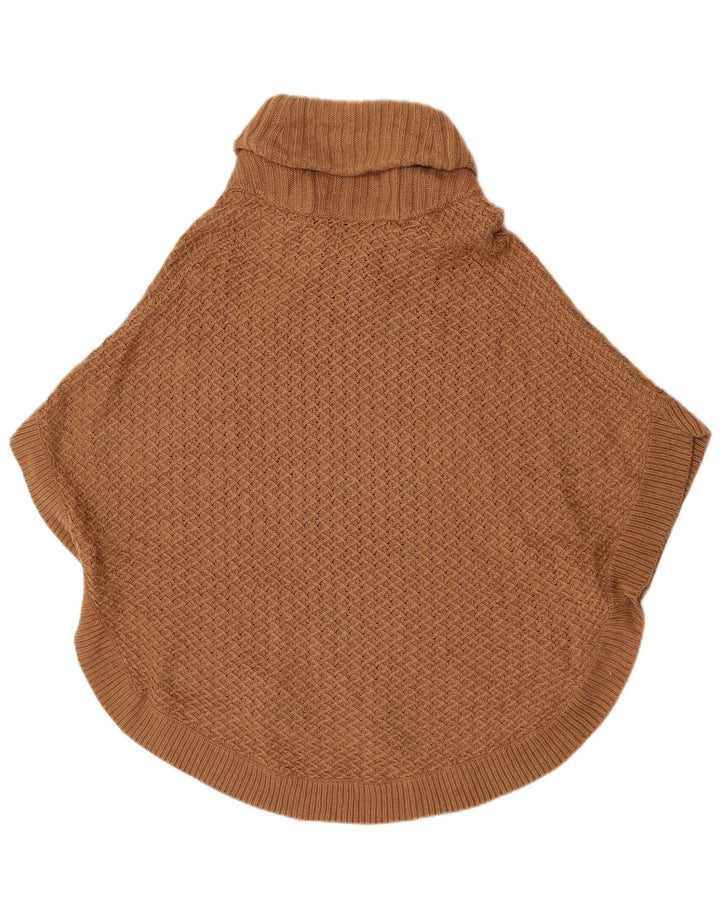 Massimo Dutti Womens Poncho Jumper US 8 Medium Brown Wool