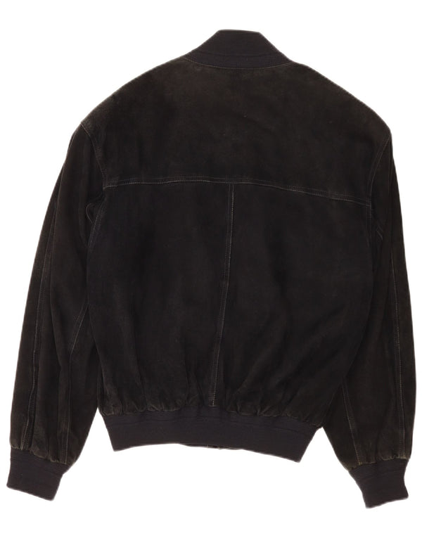 Bomber vintage pentru bărbați din piele intoarsa IT 48 Medium Black Leather