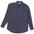 Calvin Klein Mens Regular Fit Shirt Size 15 1/2 Medium Navy Blue Spotted