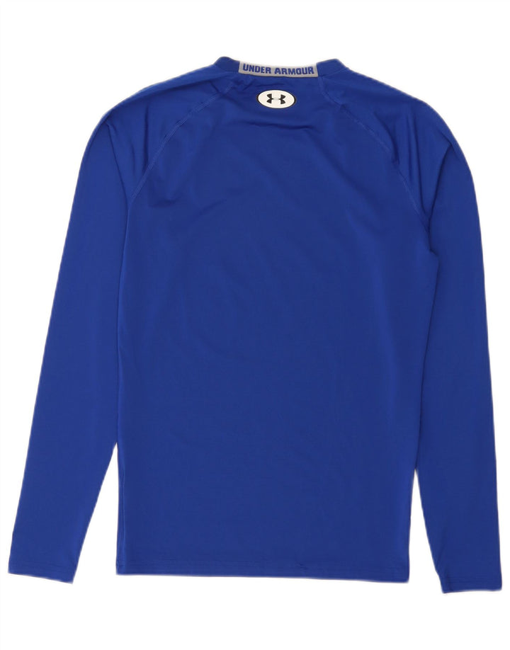 Under Armour Mens Heat Gear Graphic Top Long Sleeve Large Blue Polyester