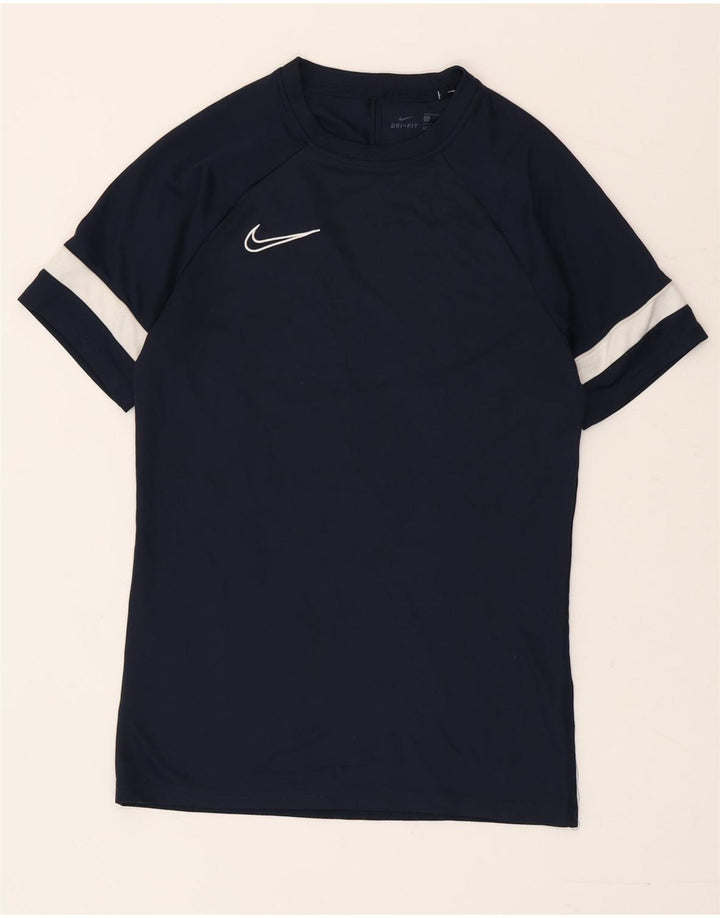 Nike Mens Dri Fit T-Shirt Top Small Navy Blue Colourblock