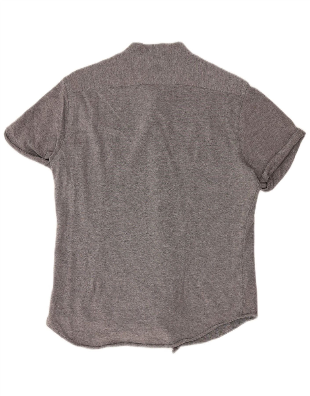 Zara Mens Short Sleeve Slim Fit Shirt Large Grey