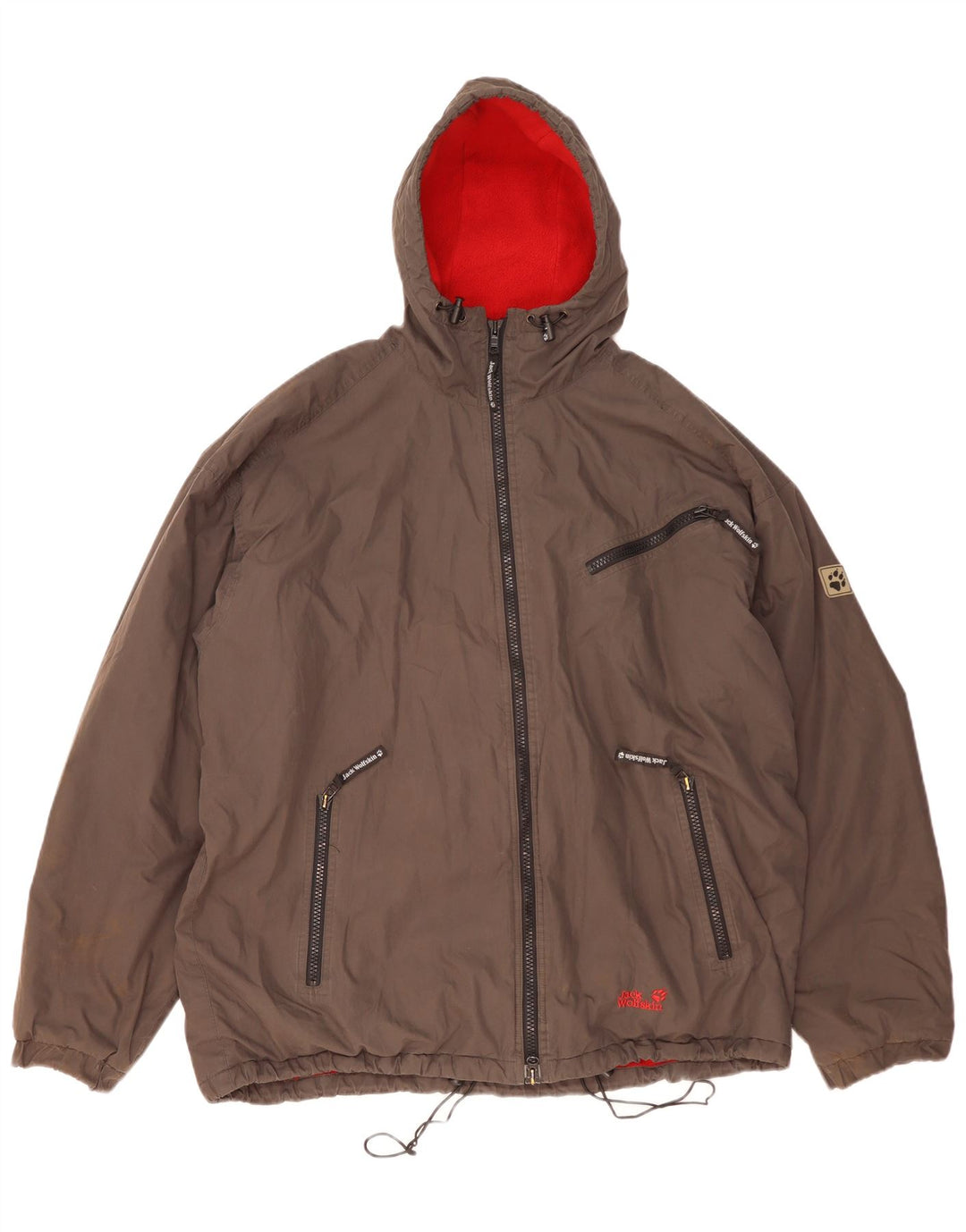 Jack Wolfskin Mens Windbreaker Jacket UK 44 2XL Grey Polyester