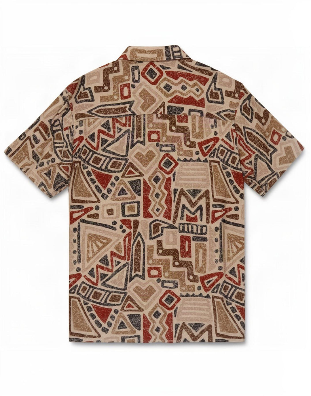 Vintage Mens Short Sleeve Shirt Medium Multicoloured Geometric Viscose