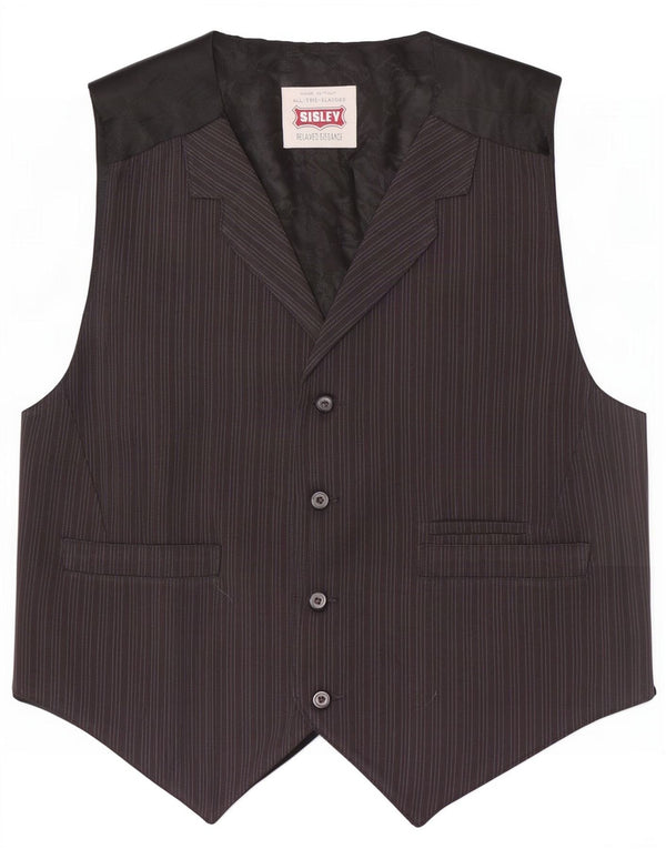 Sisley Gilet Homme Grandes Rayures Noires En Viscose