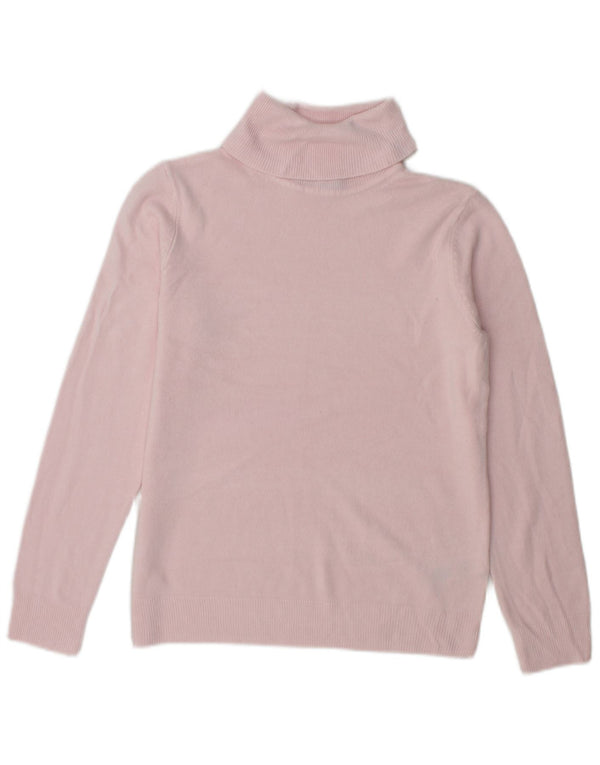 Maglione maglione a collo alto da donna Marks & Spencer UK 10 piccolo acrilico rosa