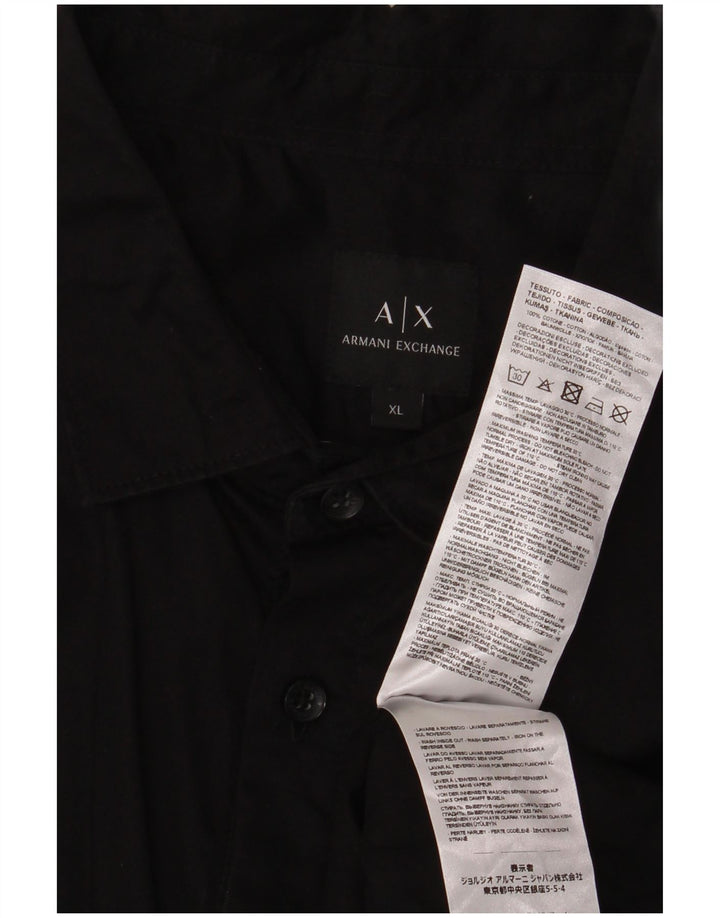 Armani Exchange Mens Shirt XL Black Cotton