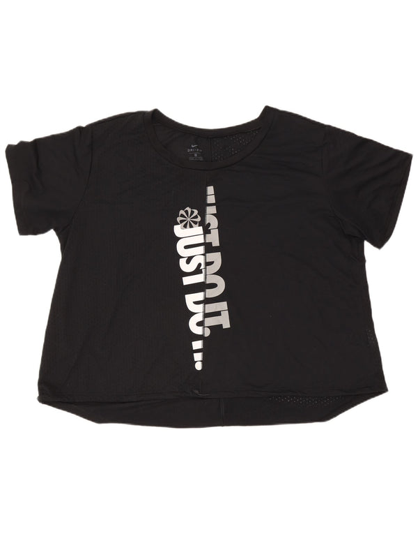 Tricou grafic supradimensionat pentru femei Nike Dri Fit Top UK 20 2XL Poliester negru
