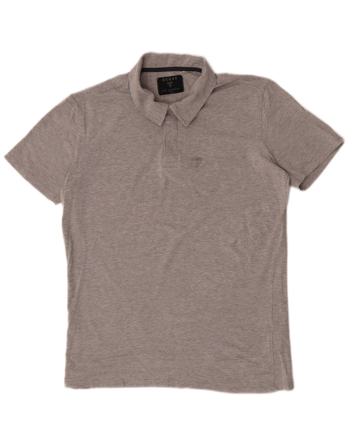 Guess Mens Polo Shirt UK 42 Large Grey Cotton