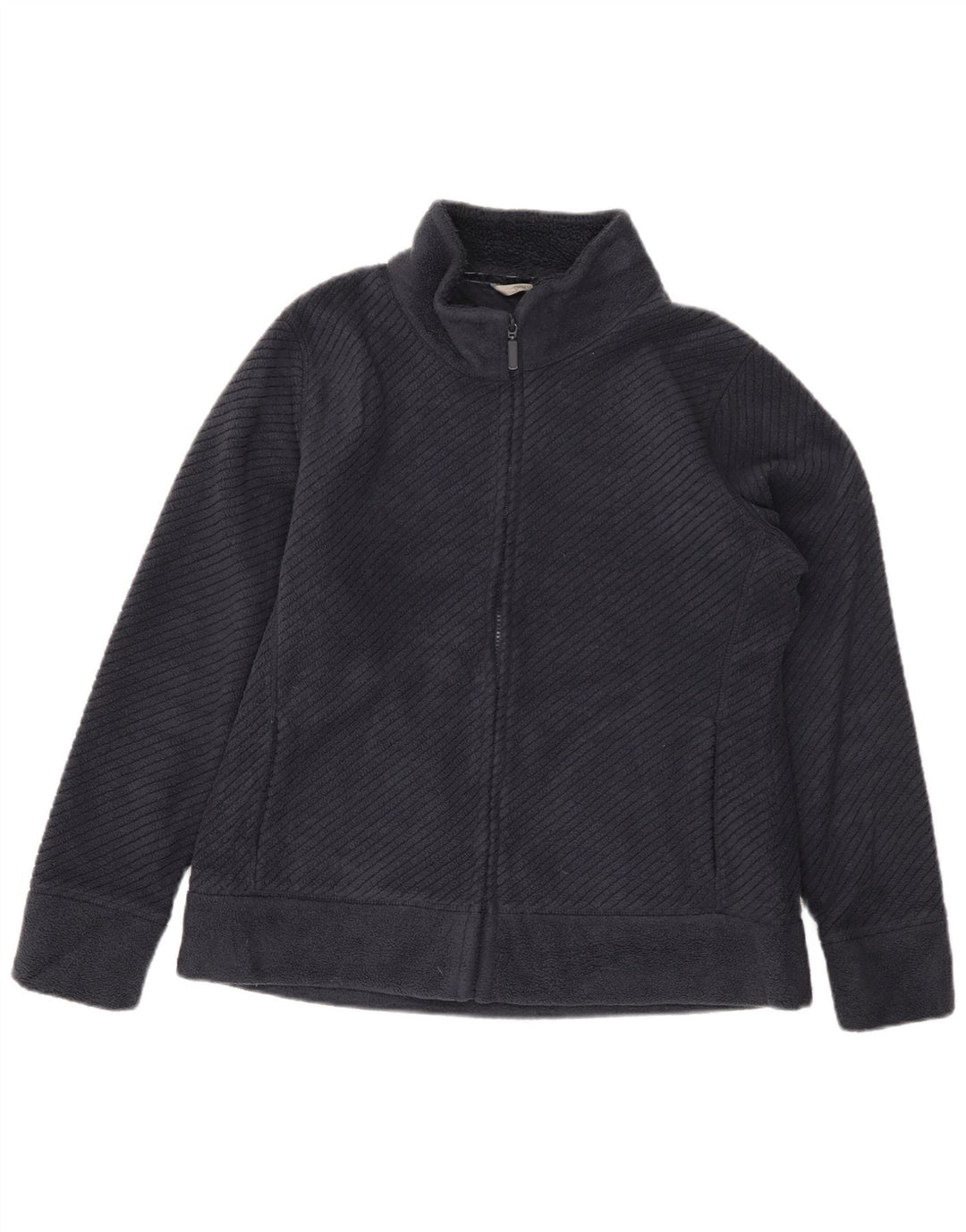 MARKS & SPENCER Womens Fleece Jacket UK 16 Large Navy Blue Polyester