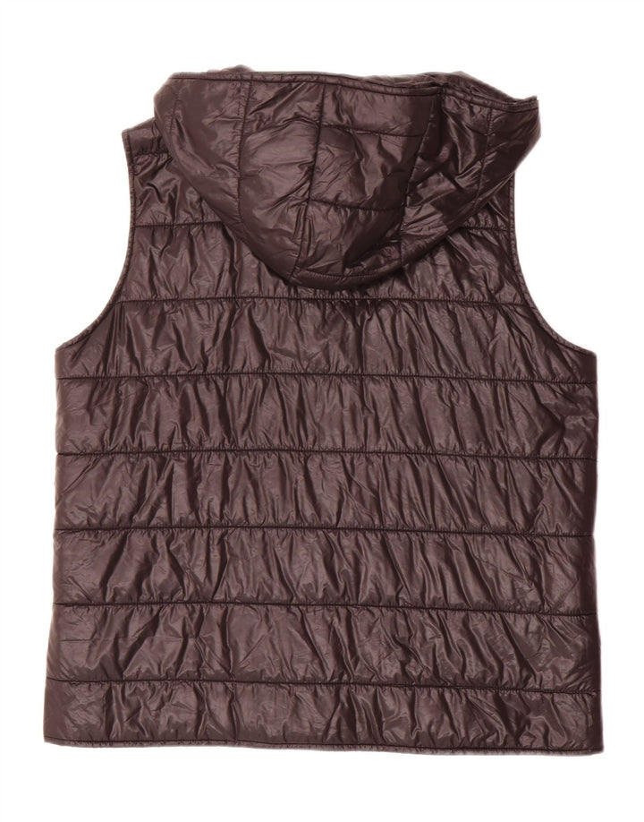 Zara Dame Hætte Polstret Gilet UK 14 Medium Sort Polyester