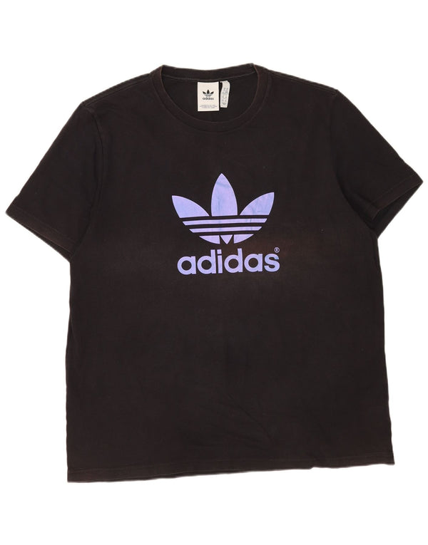 Adidas Herren Grafik T-Shirt Langarm XL Schwarz Baumwolle