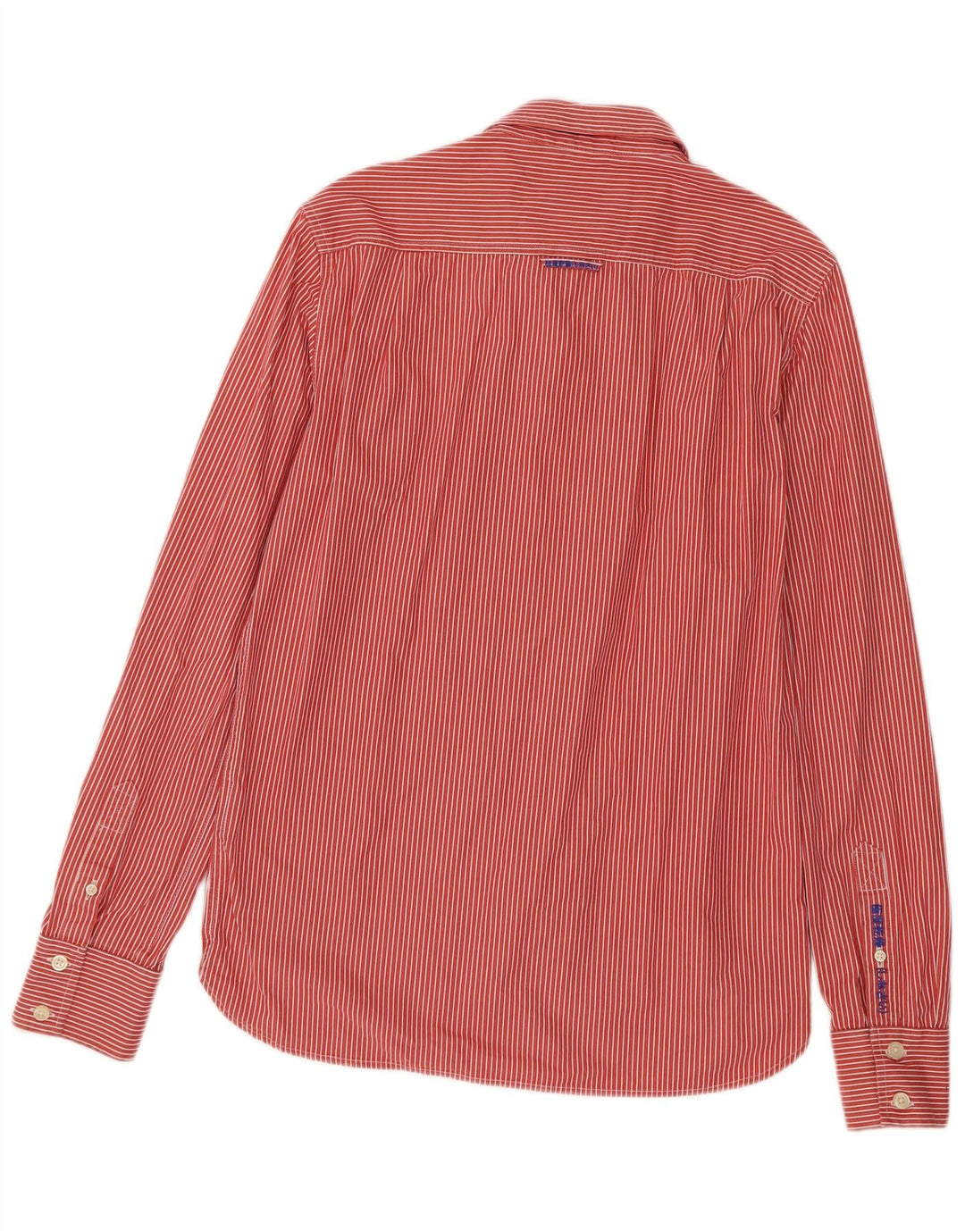 Superdry Mens Shirt Large Red Pinstripe Cotton