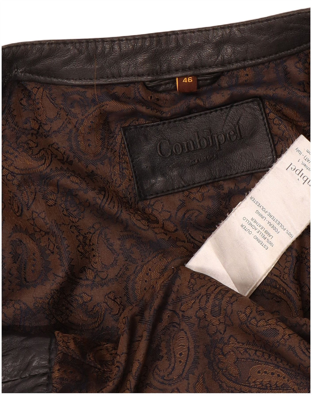 Conbipel Womens Crop Leather Jacket IT 46 Large Black Leather
