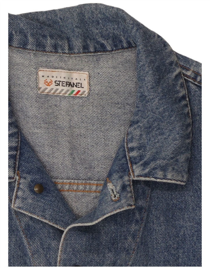 Stefanel Mens Denim Jacket UK 36 Small Blue Cotton