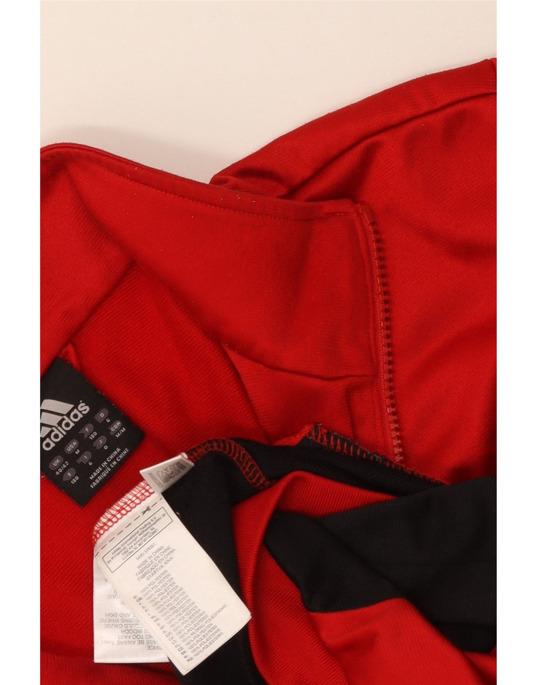 ADIDAS Træningsdragt til mænd, topjakke UK 40/42 Medium Rød Colourblock Polyester