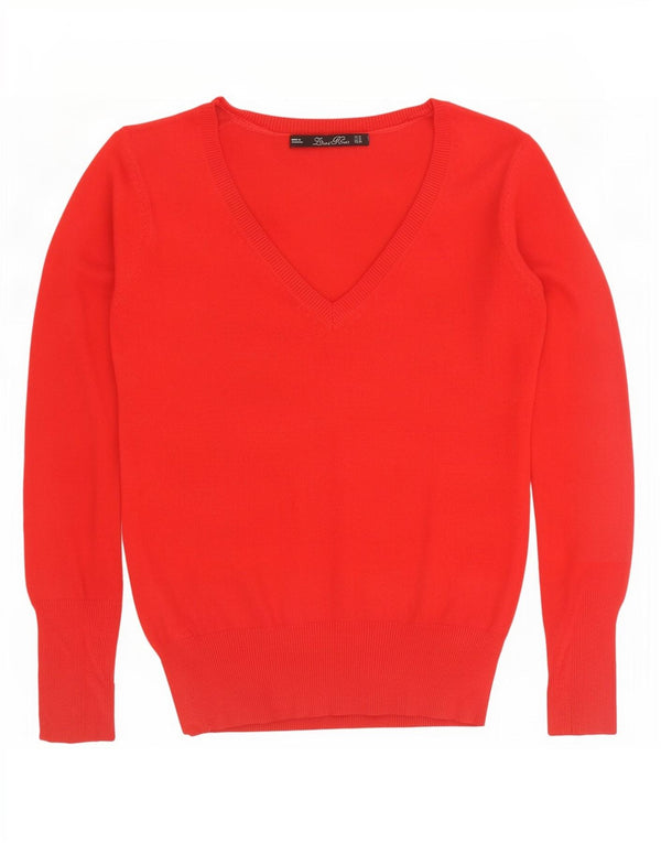 Pulover cu decolteu în V Zara pentru femei UK 12 Medium Red