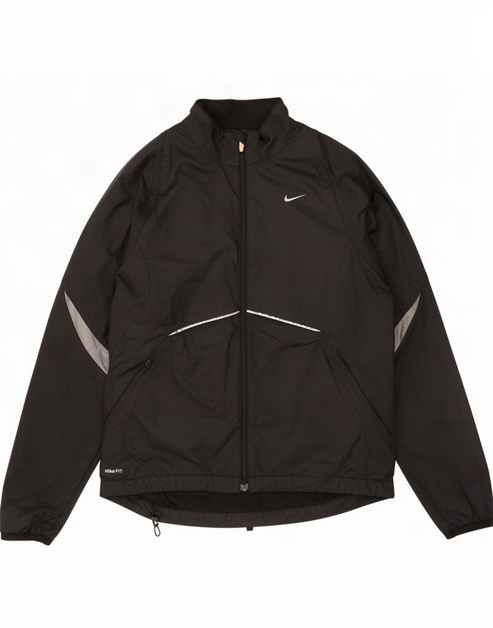 Nike Mens Tracksuit Top Jacket UK 36/38 Small Black Polyester