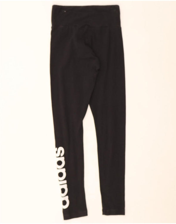 Adidas Damen Graphic Leggings UK 4/6 XS Schwarz Baumwolle