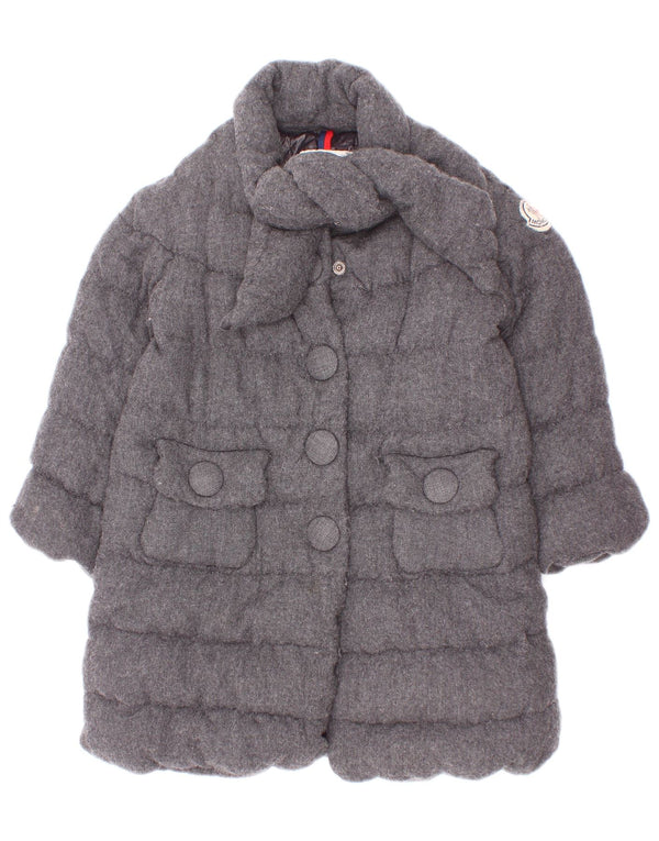 Palton căptușit pentru fete Moncler 3-4 ani, gri viscoză
