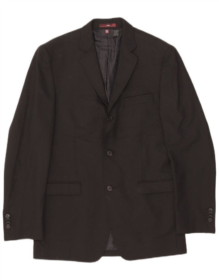 Blazer pentru bărbați Zara cu 3 nasturi EU 48 Poliester mediu negru