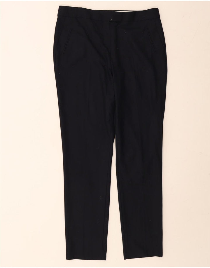 Marks & Spencer Womens Chino Trousers UK 12 Medium W32 L30 Navy Blue