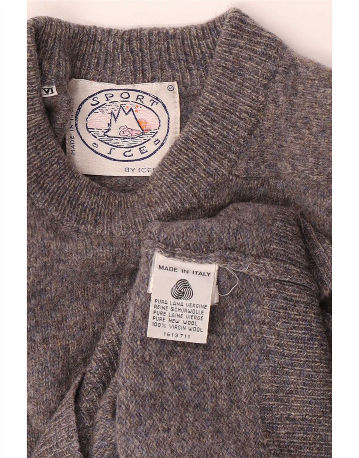 Iceberg Jersey De Cuello Redondo Para Hombre De Lana Virgen Gris Medio