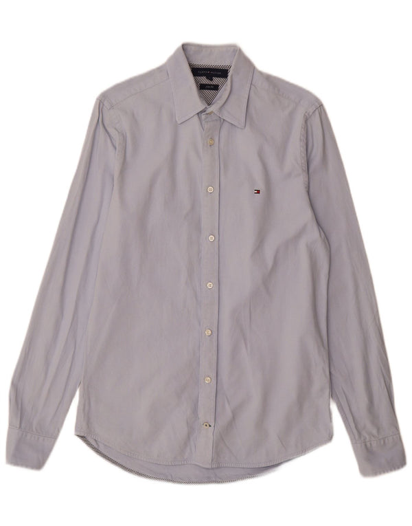 Tommy Hilfiger Mens Slim Fit Shirt Small Blue Cotton
