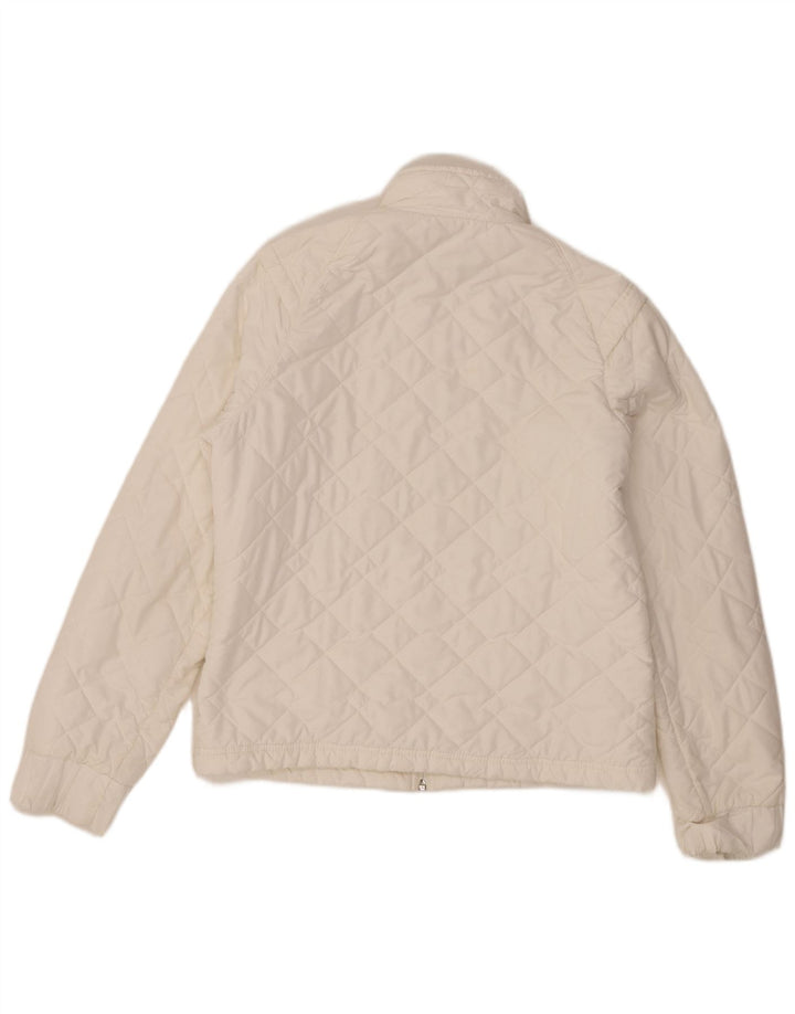 Adidas Damen Steppjacke UK 14 Mittelweißes Polyester